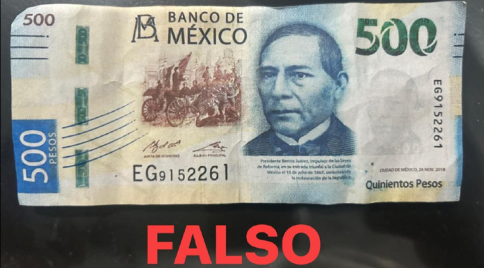 Billetes falsos de 500 pesos activan alerta entre comercios de Baca